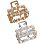 Заколка - крабы для волос на блистере 1шт «PREMIUM», монако, цвет серебро и золото, 2.5*2.6см