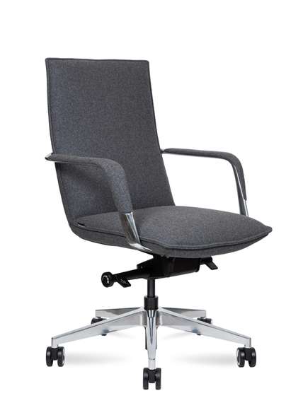 Кресло офисное Норден / Паркер LB фабрик / Parker LB fabric / серый войлок / алюминиевая база