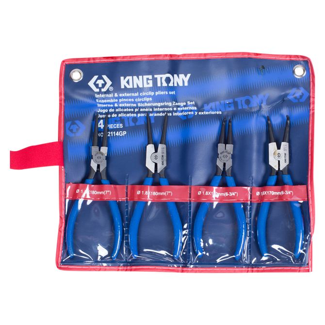 KING TONY (42114GP) Набор съемников стопорных колец, 4 предмета