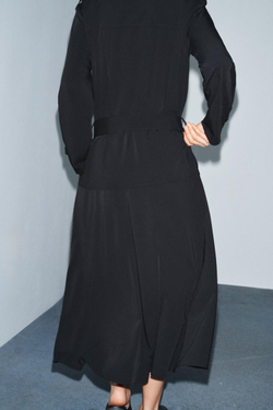 ZARA ДЛИННОЕ ПЛАТЬЕ-ТРАНСФОРМЕР — ZW COLLECTION, ЧЕРНЫЙ