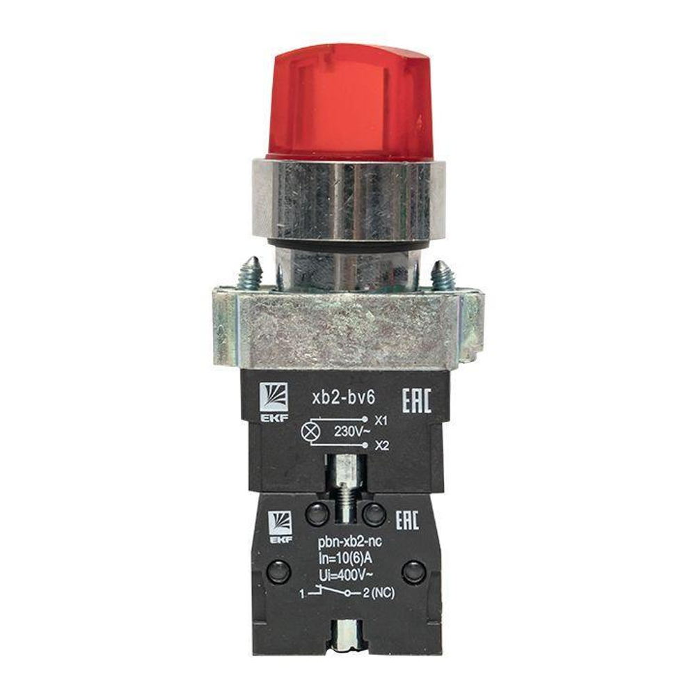 Переключатель BD33 3P с красн. подсветкой 230В NO PROxima EKF xb2-bk33-r-230