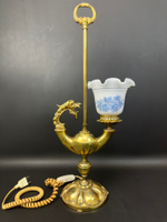 Старинная настольная лампа с головой дракона