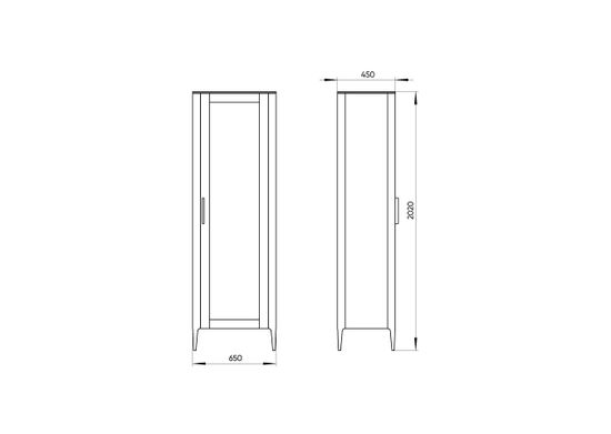 Витрина Type стеклянная высота 200 см R (белый)