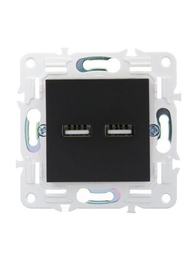 Розетка USB A+A 3.1А SKANDY SK-R15Bl черн. IEK SK-U21-D31-K02