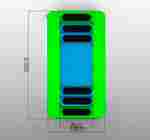 Надувная мини-лестница для бассейна из ПВХ, зелёный, 2,6*1,4*2,4 м