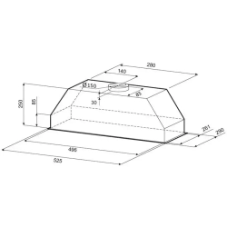 Встраиваемая вытяжка Krona RUNA 600 INOX PB