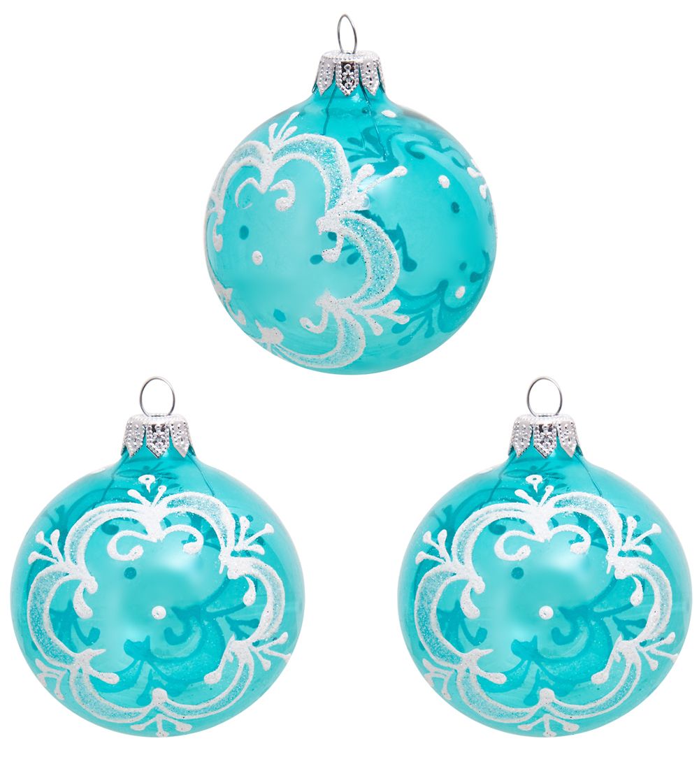 Элита НФШ-1378/3 Набор ел.украшений Шар 3шт «Снежинка» 65 мм