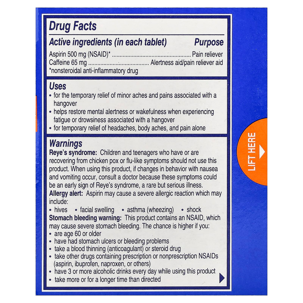 Alka-Seltzer, От похмелья, апельсиновая шипучка, 10 пакетиков, по 2 шипучие таблетки