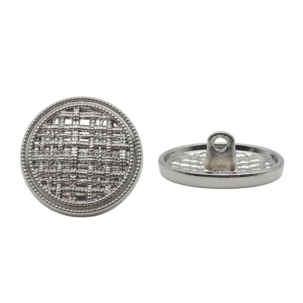 Пуговицы металл на ножке 32L=20 мм, Silver (серебристый), 10 шт, MP06