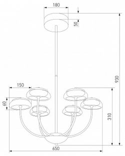 Люстра на штанге Eurosvet Fungo 50388 LED черный