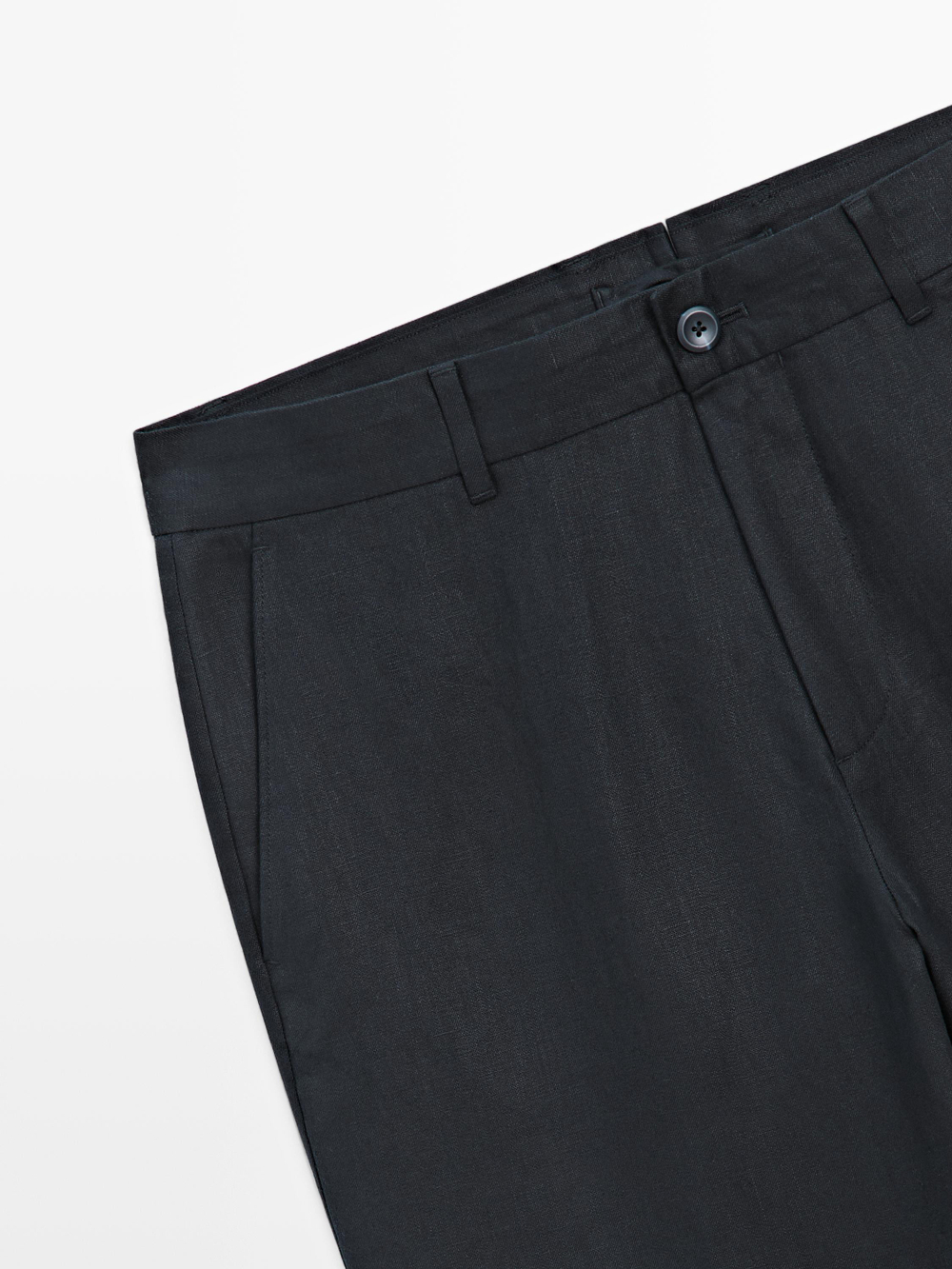 Massimo Dutti Зауженные льняные брюки, темно-синий