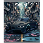 Тетрадь 48л., А5, клетка, Alingar "Car", скрепка, мелованый картон ( стандарт), блок офсет, 5 дизайнов в пленке т/у