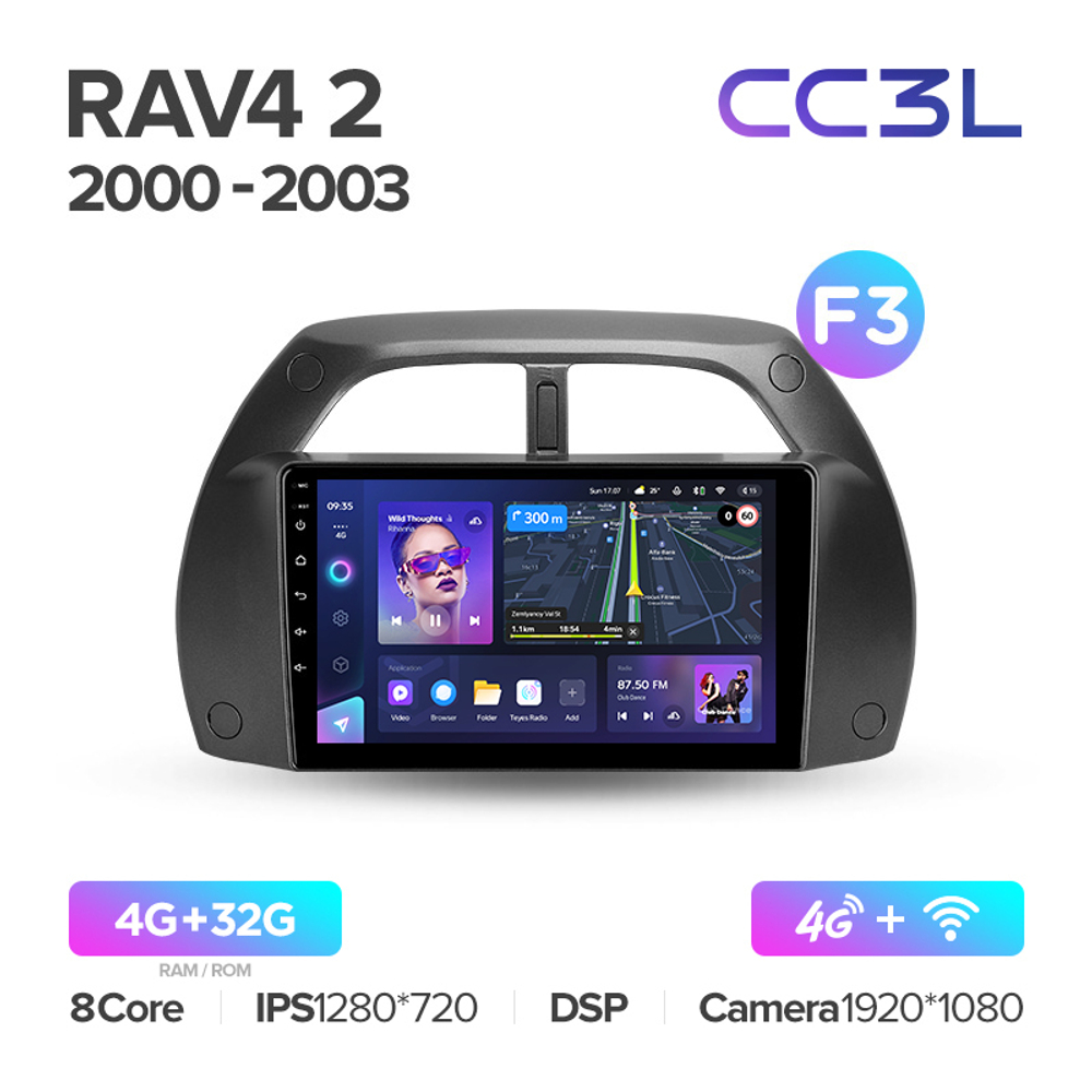 Teyes CC3L 9"для Toyota RAV4 2 CA20 CA20W XA20 2000-2003