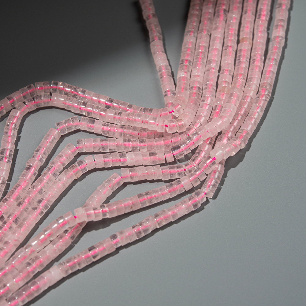 Розовый кварц натуральный, разделители-рондели, 4,2*2,3мм