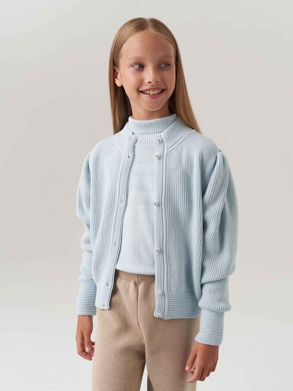 Кардиган для девочки AT1058 голубой