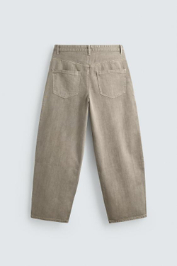 ZARA БРЮКИ RELAXED FIT С ПЕРЕКРЕСТНОЙ ЗАСТЕЖКОЙ, СВЕТЛО-СЕРЫЙ