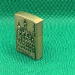 подарочная зажигалка газовая храм Василия Блаженного, серебристый
