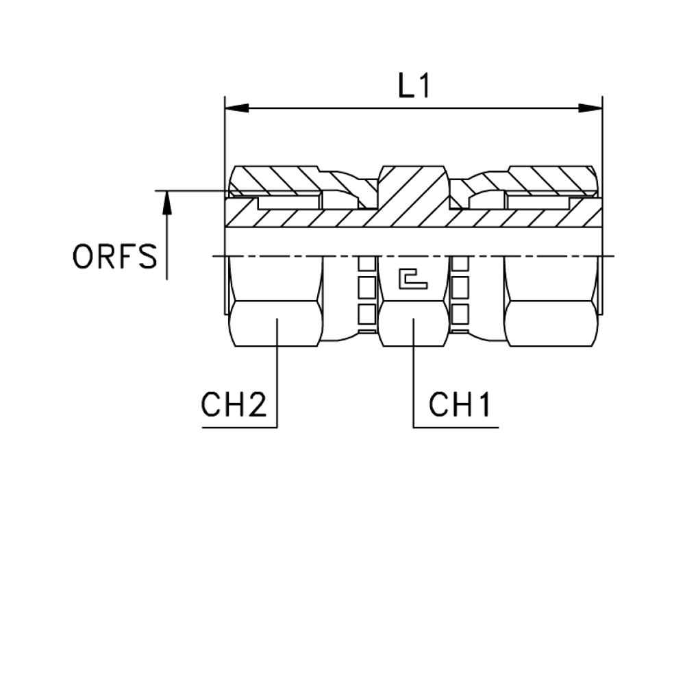 Соединение FH D25 ORFS 1.7/16 (обжатая гайка)