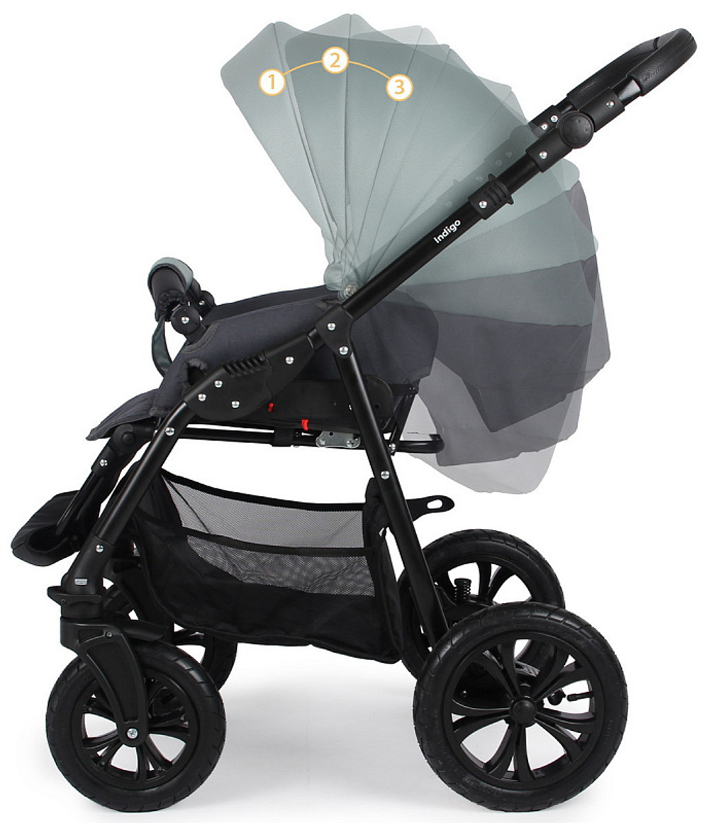 Детская коляска Indigo Charlotte Sity 3 в 1 с автокреслом Avionaut Cosmo Cs 02 т.серый+шалфей
