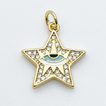 Подвеска Звезда, позолота, фианиты, размер 18*17 мм, цена за 1 шт