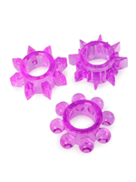 Набор из 3 лиловых эрекционных колец различной формы (Цвет: лиловый)
