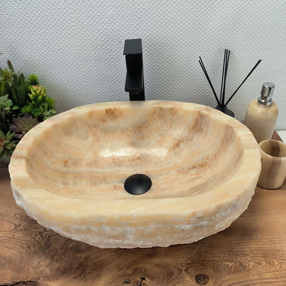 Раковина из оникса Erozy Yellow EO-62575 (51*38*15) 0095