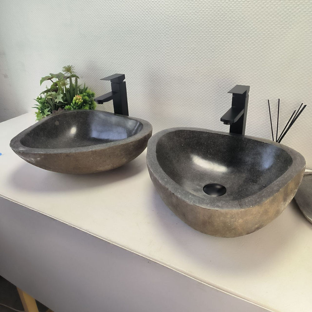 Раковина из речного камня ПАРА! RS-63698 45*41*15 2шт 0126