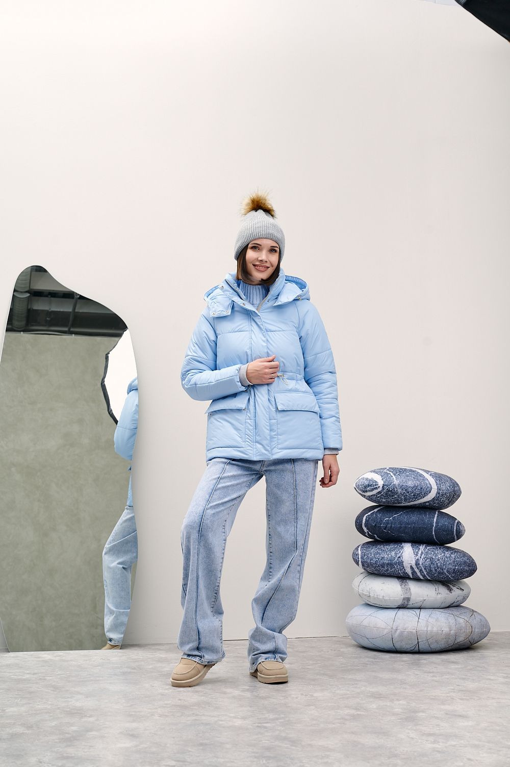 Куртка женская зимняя "Лео" голубой