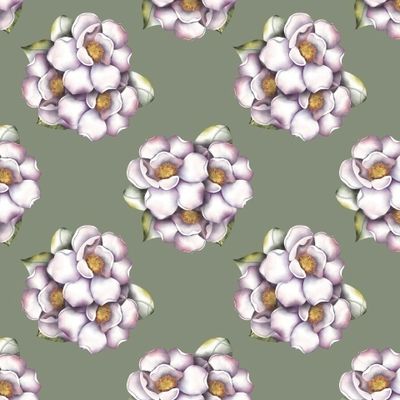 Магнолии на зеленом