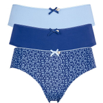 Набор из 3 сине-голубых трусиков-шортов Olivia (Размер: L) (Цвет: синий с голубым)