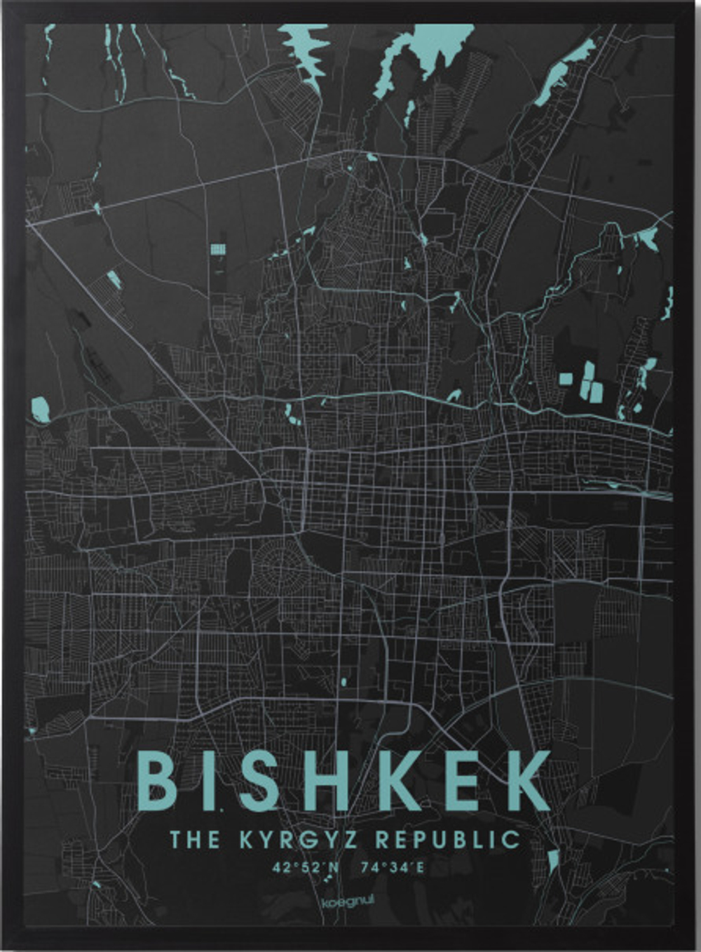 Постер Bishkek map (orange)