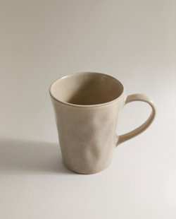 Zara Home чашка из каменной керамики, цвет серый, 13.5 см