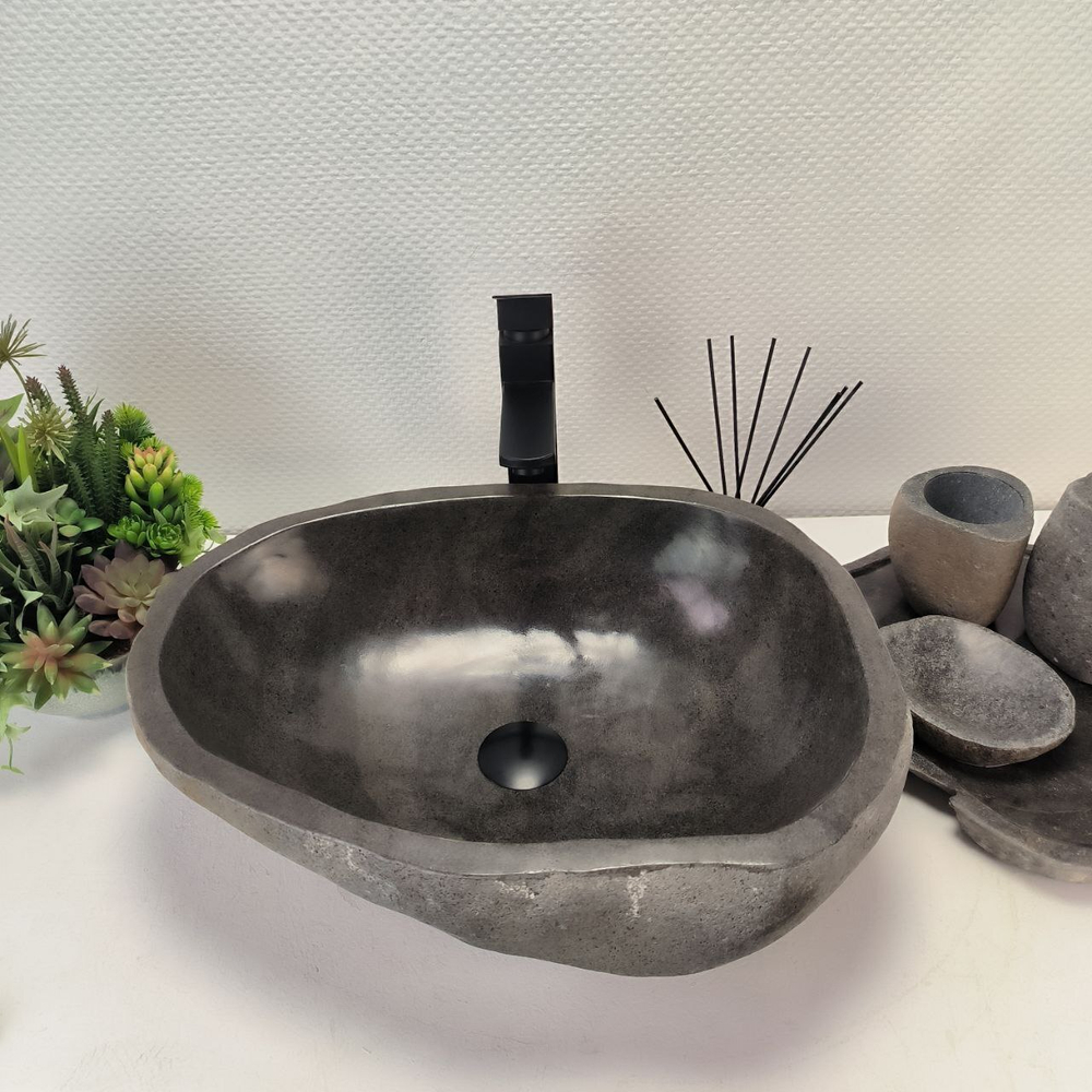 Раковина из речного камня RS62821 (51*40*15) 56