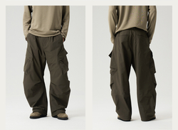 Брюки Nothomme Blue Plaid Fleece-Lined Wide-Leg Cargo Pants