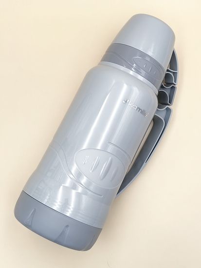 Термос 1,8 л. со стеклянной колбой Kamille KM 2032 пластиковый, 2 чашки