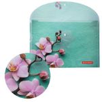 Папка-конверт на кнопке А4, Brauberg Цветы, 160мкм