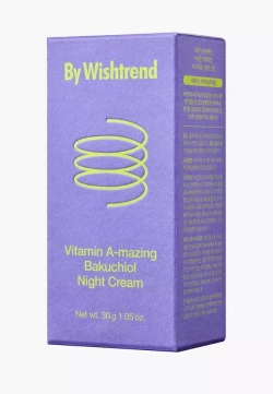 Крем для лица ночной ретинол и бакучиол By Wishtrend Vitamin A-mazing bakuchiol night cream 30 мл