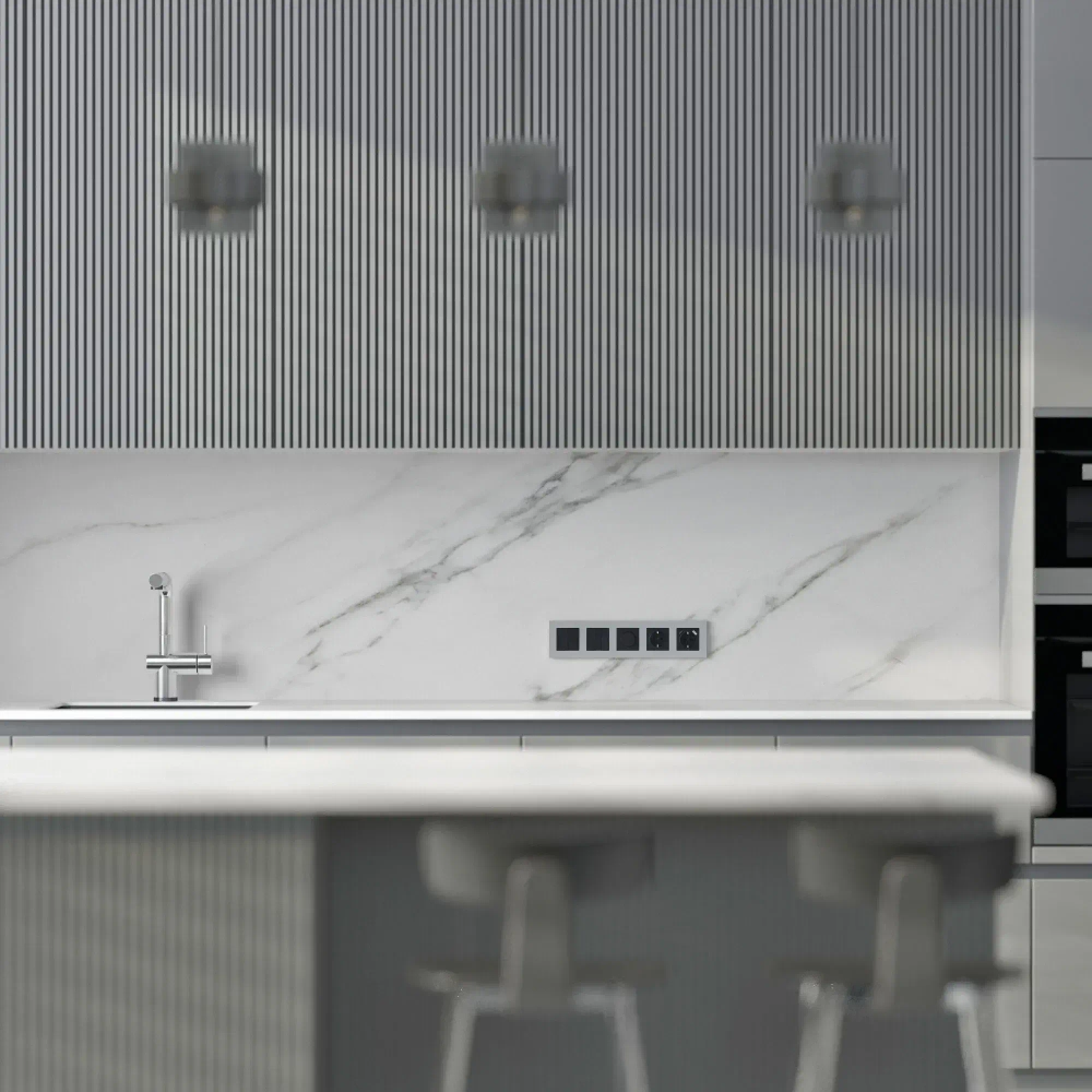 Рамка на 5 постов Slab (серебро матовый) W0052965