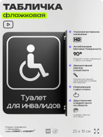 Табличка Туалет для инвалидов флажковая на стену, двусторонняя с крепежом, 19 х 25 см, для офиса, кафе, отеля, серия COSMO, Айдентика Технолоджи