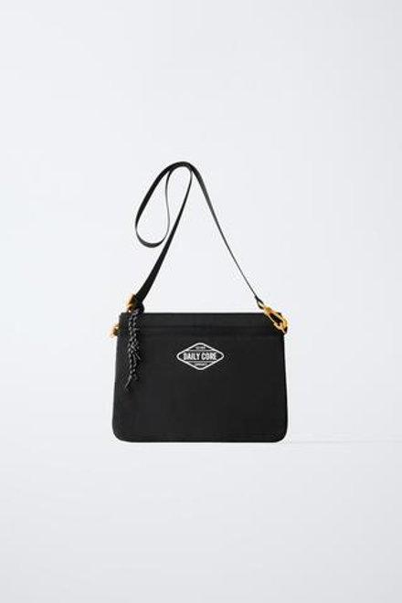 ZARA БАЗОВАЯ СУМКА ЧЕРЕЗ ПЛЕЧО, ЧЕРНЫЙ