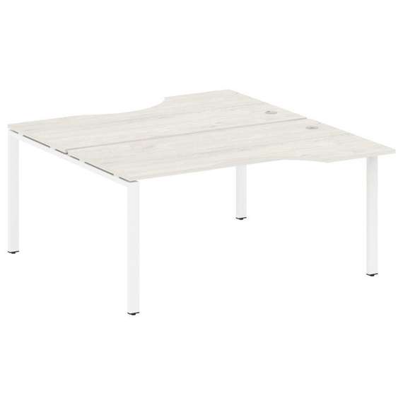 Metal System Рабочая станция криволинейная на П-образном м/к БП.РАС-СА-2.1 Дуб Наварра/Металл Белый