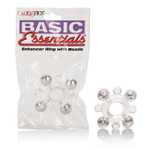 Эрекционное кольцо с бусинами Basic Essentials® Enhancer Ring with Beads (Цвет: прозрачный)