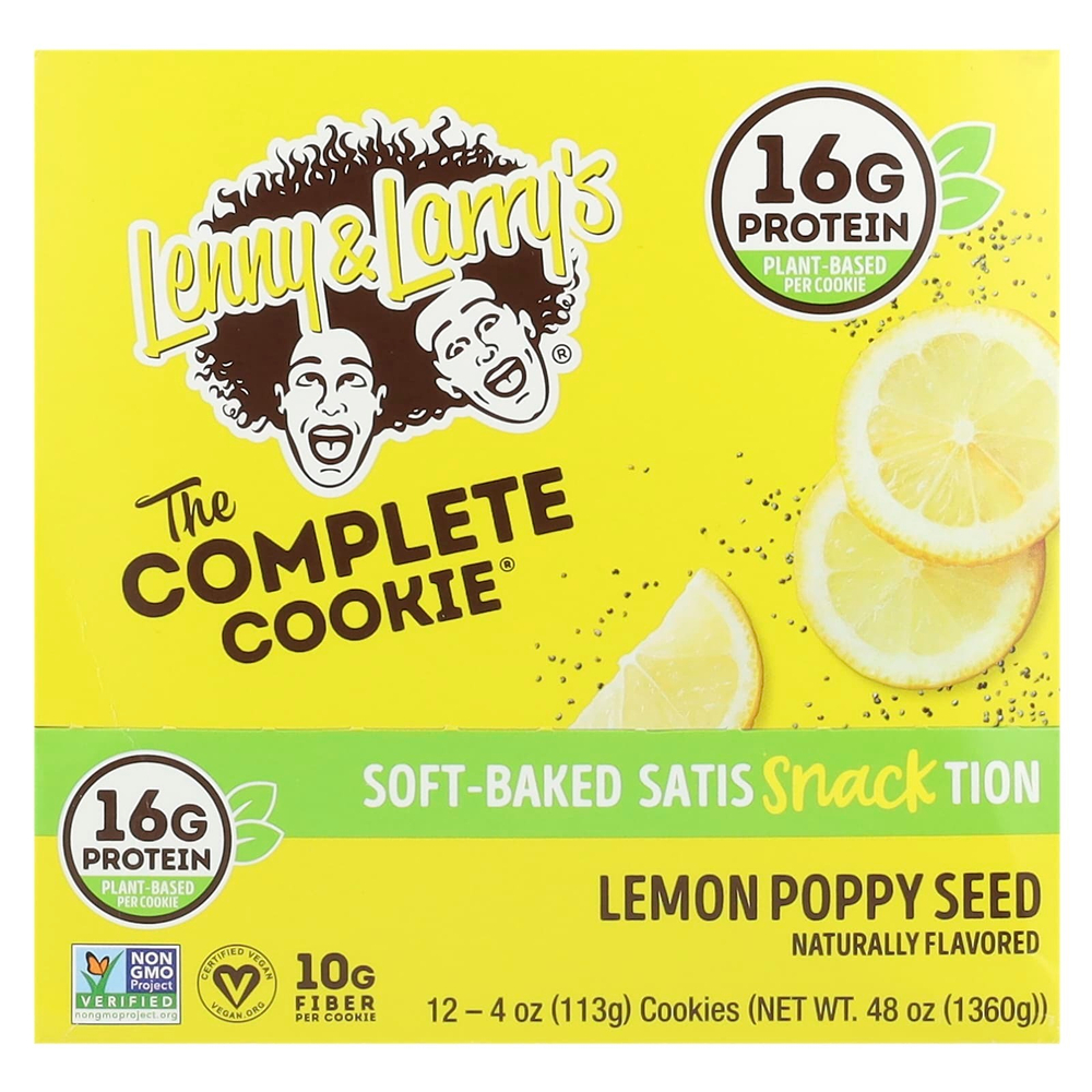 Lenny & Larry's, The Complete Cookie®, лимонный мак, 12 видов печенья, 113 г (4 унции)