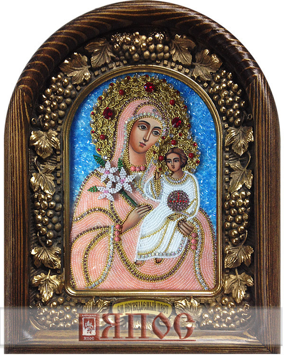 Икона Пресвятая Богородица Неувядаемый цвет бисер