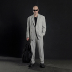 Костюм оверсайз двубортный Светло-серого цвета