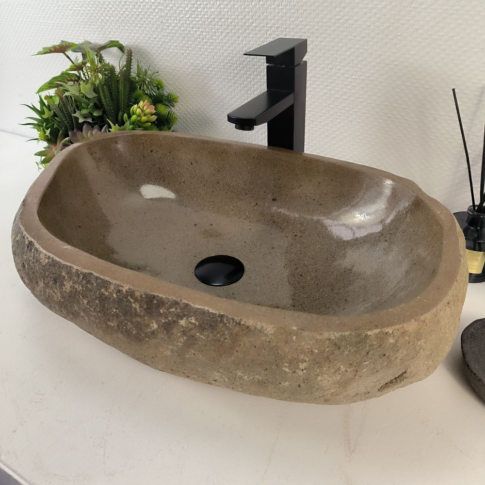 Каменная раковина из речного камня RS-05237 (60*36*16) 0858 из натурального камня