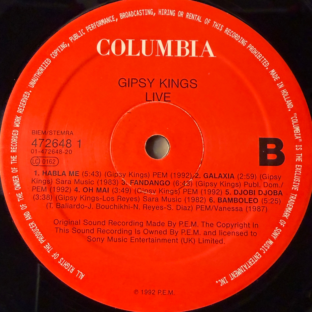 Gipsy Kings ‎– Live (Голландия 1992г.)
