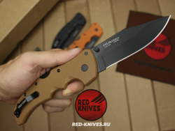 Нож Cold Steel Recon 1 LTW - рукоять коричневый нейлон, клинок черный RK/Н14