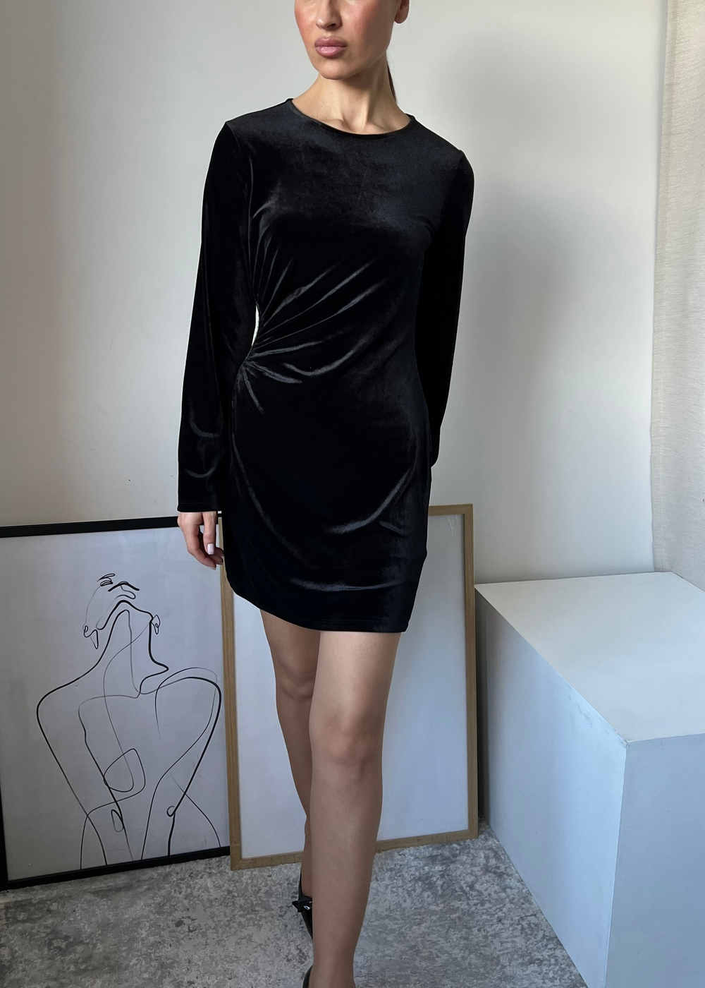 Бархатное платье Zara, S