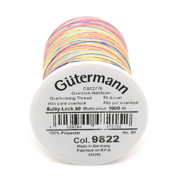 Нить текстурированная Gutermann Bulky-Lock 80 multicolor (1000 метров), 1 кат. | 9822